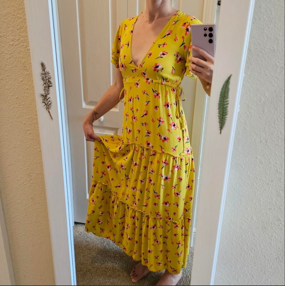 Yellow Floral Maxi Dress